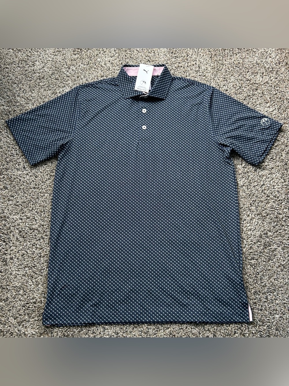Puma X AP Micro Umbrella Polo Shirt Men's Size Medium Navy Blue 629559-06
